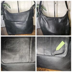 Vintage Coach 9148 Legacy Bag Black Leather Nickel Hardware Made In Costa Rica